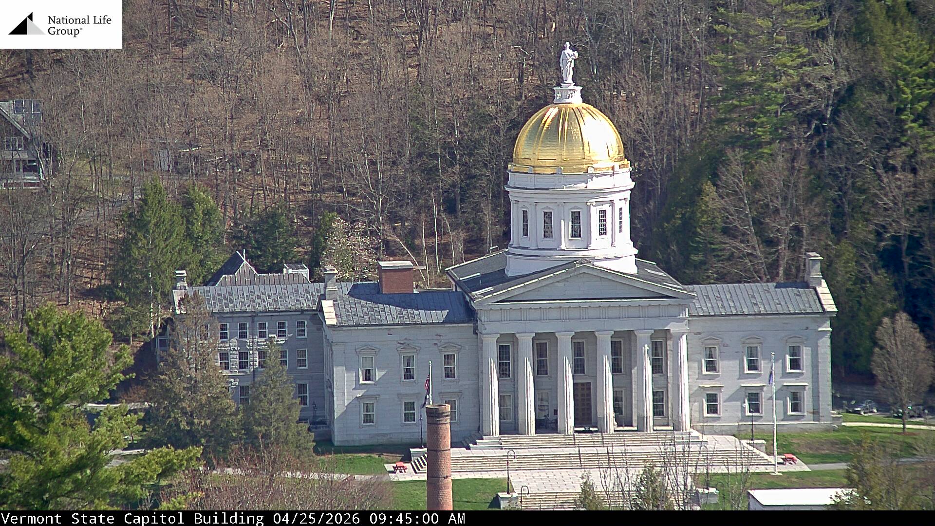 Looks north at the Capitol Dome complex