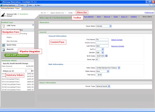 NLG ForeSight Layout