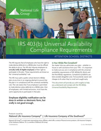 IRS 403(b) Universal Availability Compliance Requirements Flyer Thumbnail