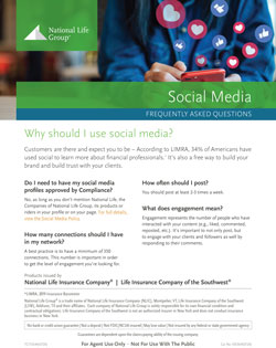 Image of Social Media FAQ Brochure from National Life Group