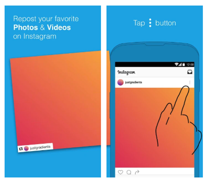 screenshot of sharing a post on Instagram