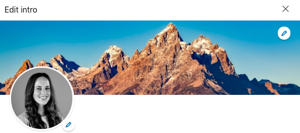 screenshot of profile and cover images on LinkedIn 