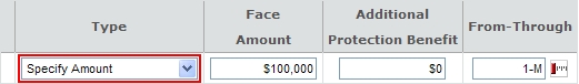 Face Amount Type