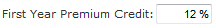 First Year Premium Credit
